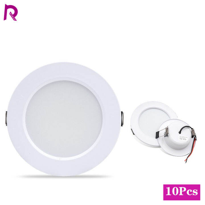 10ชิ้นล็อต-led-downlight-110v-220v-โคมไฟเพดาน5w-9w-12w-15w-18w-โคมไฟรอบแผง-dc-12v-24v-spotlight-ในร่ม