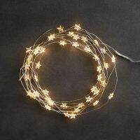 LED 60 Star Fairy Lights Battery Operated on 10ft Long Silver Color Copper Wire String Lights for Outdoor Indoor Xmas Party use