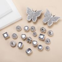 20pcs/set rhinestone Shoe Decoration Buckle croc Charms cute JIBZ butterfly diamond kit Accessories gift friend family