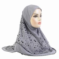 【YF】 Headwraps Caps For Women Muslim Girls Amira Hijab With Mesh Arabia Scarf Hats Female Ramadan Prayer Turban Shawls Beanies