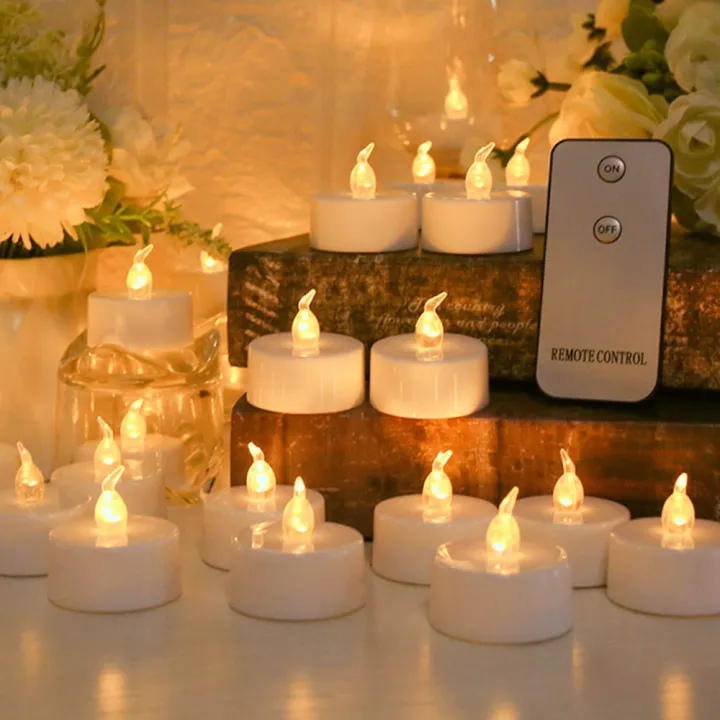 Flickering LED Tea Lights Realistic Flameless Tealights With Remote