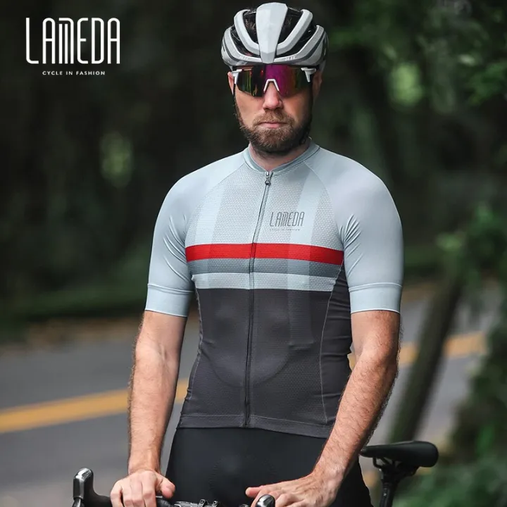 LAMEDA Cycling Jersey Bicycle Men Short Sleeve Top Road Mountain Bike