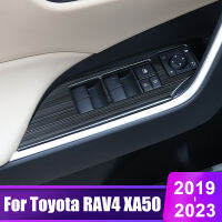 สำหรับโตโยต้า RAV4 XA50 2019 2020 2021 2022 2023 RAV 4ไฮบริดรถยนต์กระจกหน้าต่างลิฟท์สวิทช์แผงปุ่มตัดอุปกรณ์เสริมฝาครอบ