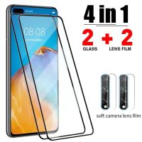 4IN1 Full Cover Tempered Glass For Huawei P30 P40 P50 Lite Pro Screen Protector For Huawei Mate 20 30 Lite P Smart 2021 Z Glass