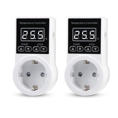 Thermostat Socket with Sensor, Digital Temperature Controller Socket, Waterproof Temperature Switch EU Plug