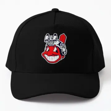 Cleveland Indians Chief Wahoo Flat Bill Mesh Trucker Baseball Cap