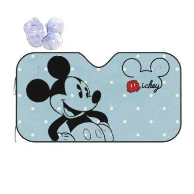 Mickeys ที่บังแดดแผ่นกรองแสงติดรถยนต์รถพับได้กระจกบังแดดหน้ารถสะท้อนแสงกระบังแสง