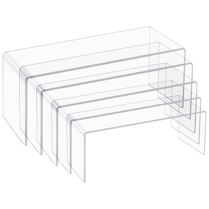 5 Pack Clear Acrylic Display Risers, 5 Sizes Acrylic Jewelry Display