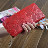 High Quality Genuine Leather Women Long Wallet Fashion Floral Female Clutch Purse Card Holder Wallets Real Leather Purses