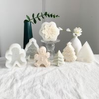 Snowflake Christmas Tree Candle Silicone Mold DIY Gingerbread Man Candle Making Plaster Mold Hand Soap Resin Mould Home Decor