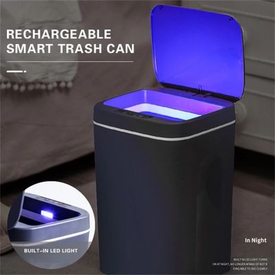 Smart Trash Can Automatic Induction Waste Bin Electric Sensor Dustbin Bathroom Garbage Bucket For Bedroom Kitchen Bathroom