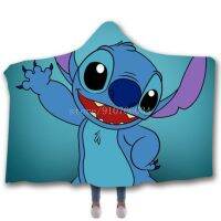 Hello Stitch เด็กเสื้อคลุมหมวกผ้าห่ม3D การพิมพ์เด็ก Napping ผ้าห่มการ์ตูน Sherpa เด็กโซฟารถฝาครอบ