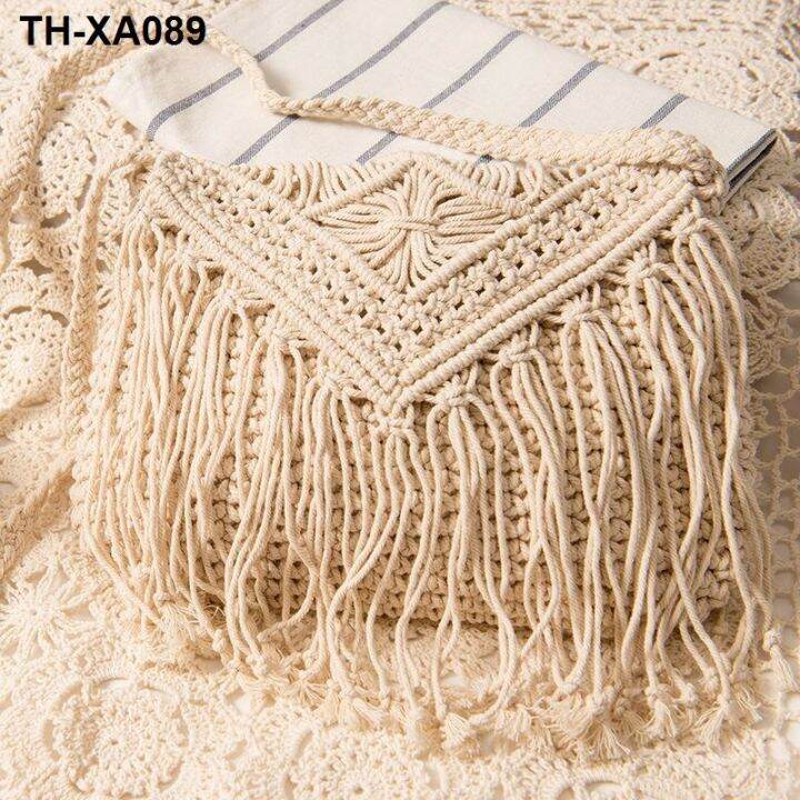 ใหม่-tassel-messenger-shoulder-cotton-woven-beach