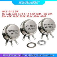 2pcs WX110 (010) 6mm Round Metal Shaft Single Turn Wire resistor Wound Potentiometer 1k 2.2k 3.3k 4.7K 5.6k 6.8k 10k 22k ohm