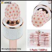 AIMEE 100 Pcs ใหม่ ไมค์ป้องกันโล่ ไม่ทอ ไมโครโฟนกระจกบังลม กำจัดกลิ่น ฝาครอบไมโครโฟน ฝาครอบสุขอนามัยของไมโครโฟน ปกไมค์