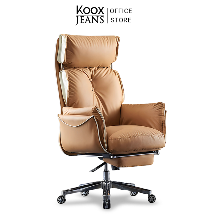 in-stock-kooxjeans-leather-office-chair-ky06-เก้าอี้ทำงานหนังเก้าอี้ทำงานผู้บริหารเก้าอี้ทำงานคอมพิวเตอร์-leather-swivel-chair-ergonomic-desk-chair-for-home-office