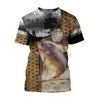 (in stock) 2022 New Fishing Art 3D Printing T-shirt Mens Short Sleeve Round Neck Clothing Carp Design Pattern Personalized Shirt (free nick name and logo)