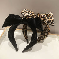 TwinkLei Korean Women Headbands Velvet Big Bowknot Hair Hoop Vintage Black Leopard Hairband Lady Girls Hair Accessories