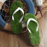 2023 New Men women Imitation Grass Flip Flops For Men Summer Beach Flip Flops Flat Shoe Out Sandals Slipper Women Sandals BF22 House Slippers