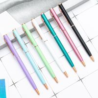 1 Piece Lytwtws Creative Candy Color Business Metal Office Accessories Rotate Ballpoint Pen School Stationery Office Supplies Pens