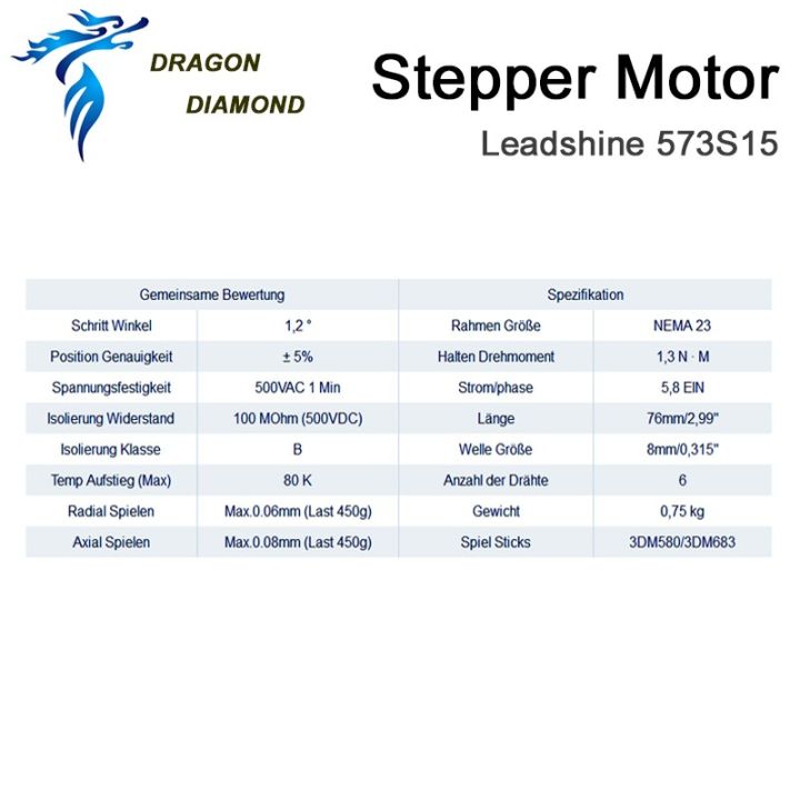 dragon-diamond-leadshine-3-phase-stepper-motor-573s15-for-nema23-5-8a-length-76mm-shaft-8mm-for-laser-engraver