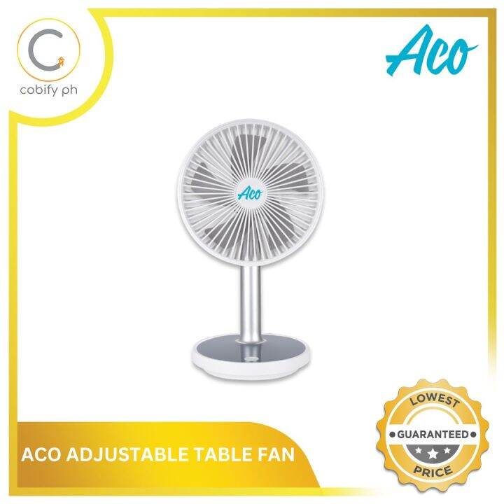 ACO Table Fan Adjustable with Led Light 2000mAh | Lazada PH