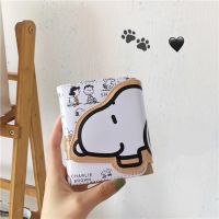 ins Cute Snoopy Wallet Short Girl Heart PU Coin Card Holder Folding Student Cartoon Bag