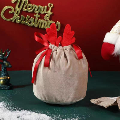 ถุงถุงเชือกช็อกโกแลตวาดถุงซานตาสำหรับปาร์ตี้ถุงถุงของขวัญลูกอมกระเป๋าเก็บของถุงขนมกำมะหยี่