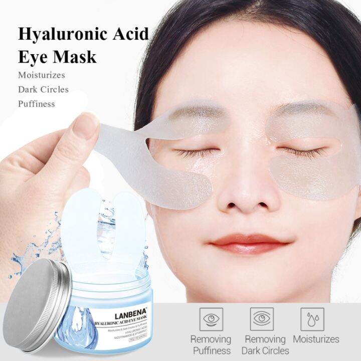 LANBENA Hyaluronic Acid Collagen Gel Moisturising Eye Patches Face Moisturising and Antiageing