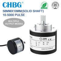 CHBG 58มม. Encoder แบบโรตารี่ที่เพิ่มขึ้น10มม. เพลา Photoelectric Optical Switch AB 2เฟส10-1024-2048-5000 PPR 5-24VDC