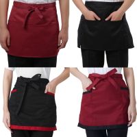 ✹✈ 4 Style Universal Unisex Half Bust Bib Apron Restaurant Kitchen Coffee Tea Shop Waitress Uniforms Waist Short Apron With Pockets