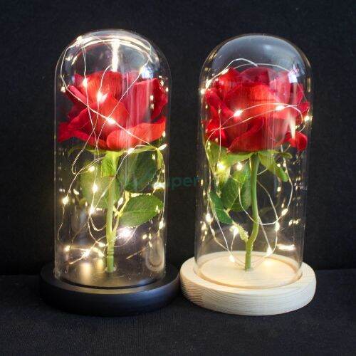 LED Light Enchanted Rose Flower Lamp Beauty and the Beast Rose Lamp