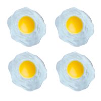 【hot】✒❄✓  4 Pcs Prizes Kids Goodie Stuffers Fake Fried Egg Prank Props Children Squeezing Fryed