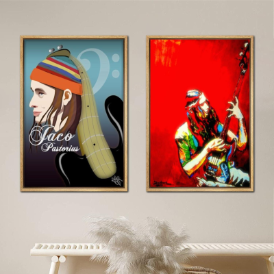 Jaco Pastorius 24X36โปสเตอร์ผ้าใบ: Modern Wall Art For Bedroom &amp; Family Room Decor