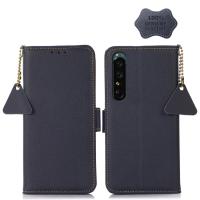 สำหรับ Sony Xperia 1 IV ด้านแม่เหล็ก TJ เคสโทรศัพท์ RFID หนัง (คลังสินค้าพร้อม)