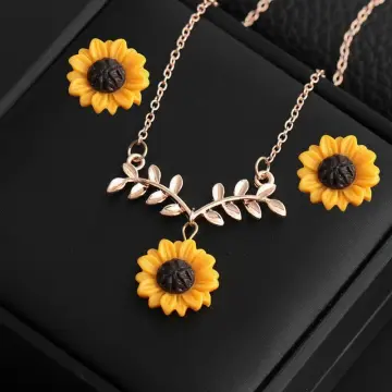 Sunflower Locket - Yellow Flower Photo Locket, Summer Flower