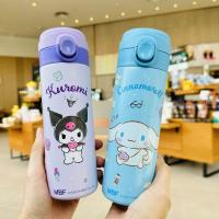 อีเอฟซีดี【?Sanrio ถ้วยสแตนเลสสตีลสุญญากาศกระบอกน้ำ500มล.,ถ้วยน่ารัก Kuromi Mylody Cinnamoroll แก้วหุ้มฉนวนกันความร้อนกระติกน้ำนักเรียนขวดแก้ว