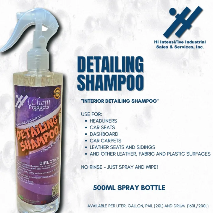 DETAILING SHAMPOO 500ml SPRAY BOTTLE (INTERIOR CAR FABRIC, HEADLINER