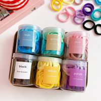 50Pcs / box Women Solid Color Stretch Elastic Hair Bands / Seamless High Elastic Cotton Hair Ties /Ice cream color hairbands cute Hair Ties Scrunchies /Thick Basic Soft Stretchy Ponytail Holders