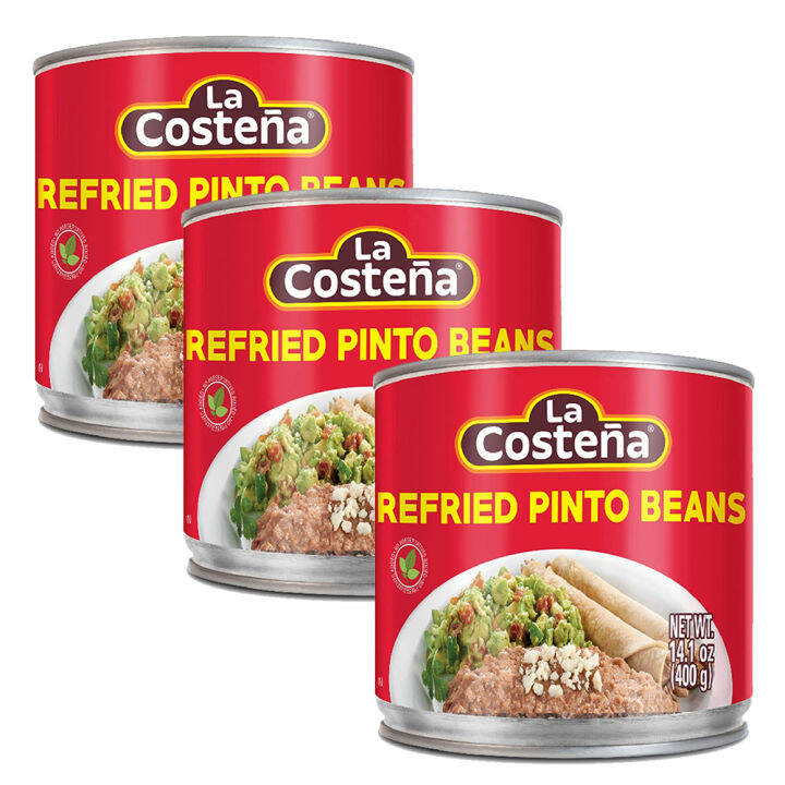 La Costena Refried Pinto Beans 3 Pack (400g per Can) Lazada PH