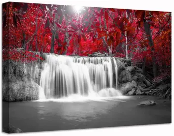 Shop Waterfall Canvas Painting Black Online - Aug 2023 | Lazada.Com.My