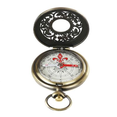 1Pc Vintage Bronze Compass Pocket Watch Design Outdoor Hiking Navigation Kid Gift Drop Ship