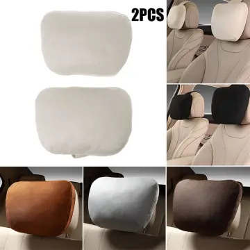 Lunda Luxury Car Neck Pillow Car Travel Neck Rest Pillows Seat Cushion Support Napa Leather for Mercedes Benz S-Class headrest