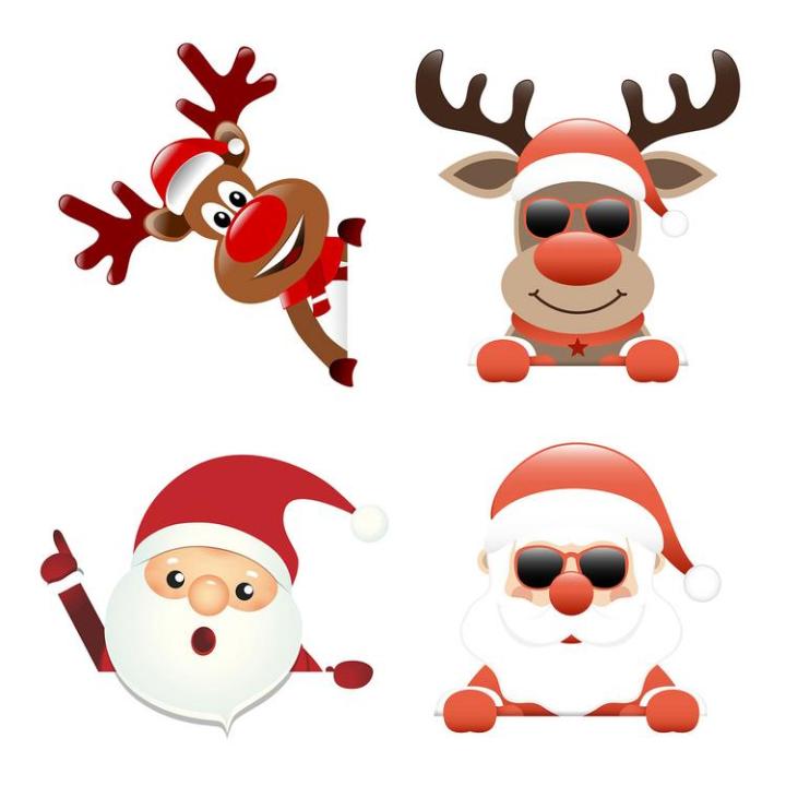 Merry Christmas Removable Switch Stickers, Funny Santa Claus And