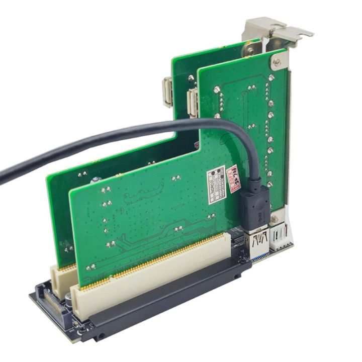 1-set-pci-express-x1-pcie-to-2-pci-adapter-riser-card-with-usb-3-0-cable-for-serial-sata-sound-video-card