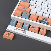 Keycap Only】130keycap ทอมและเจอร์รี่ Keycap เชอร์รี่โปรไฟล์ PBT ห้าด้านการระเหิดสำหรับเชอร์รี่สวิตช์ MX คีย์บอร์ดแบบกลไก Keychron/RK61/GK61/Anne Pro 2