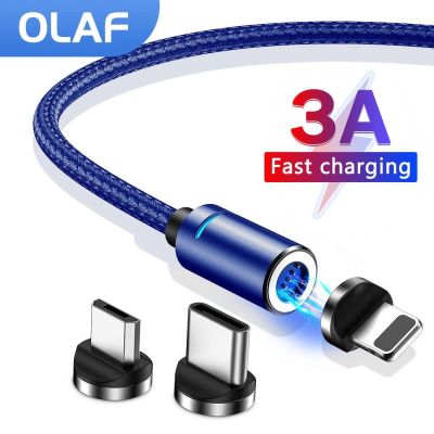 OLAF ยูเอสบีแม่เหล็ก C Cable 3A ไมโครชาร์จที่รวดเร็ว USB สายสำหรับ iPhone 11,12 Huawei Xiaomi Samsung สายสายชาร์จข้อมูล S20