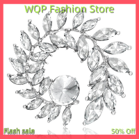 WQP Fashion Store เข็มกลัดรูปใบมะกอกประดับคริสตัลไรน์สโตนสำหรับผู้หญิง,เครื่องประดับชุดเดรสเสื้อคลุมสูท