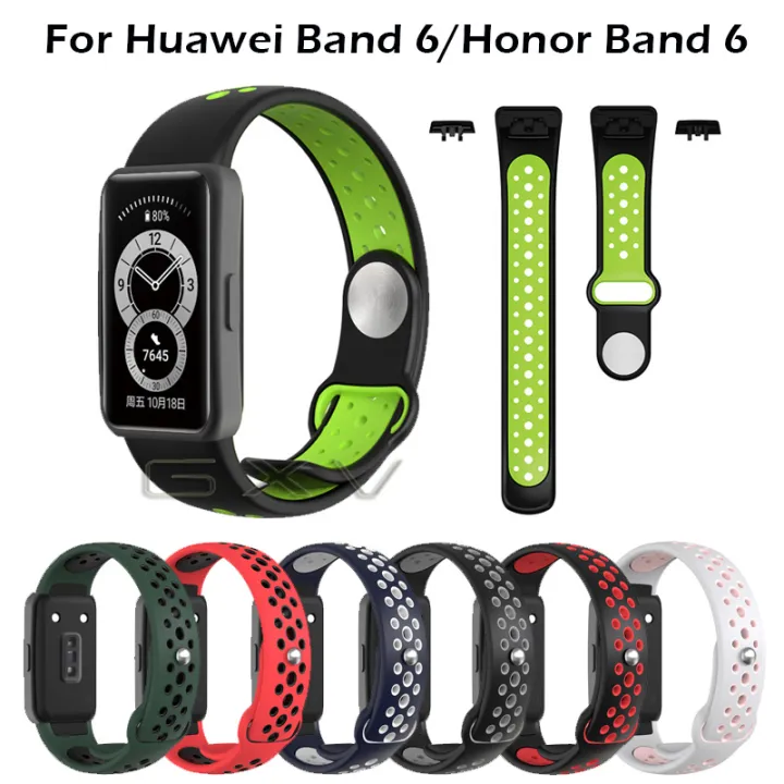 Gxv Sport Silicone Strap For Huawei Band 6 Replacement Breathable Wristband For Honor Band 6