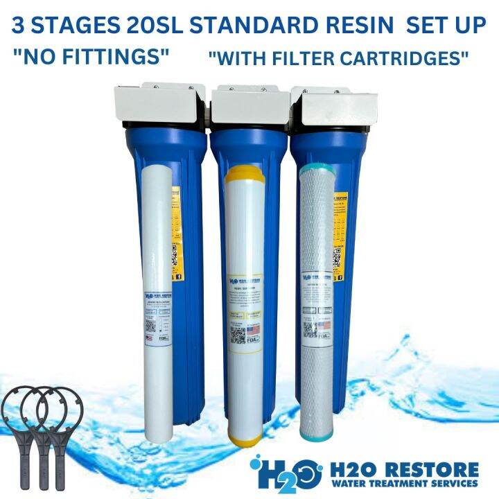 WATER FILTER H2O RESTORE 3 Stages Standard RESIN Complete Set Up ...